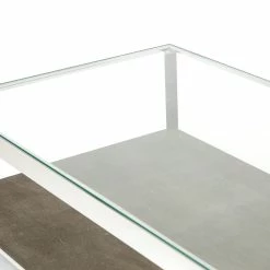 FOUR HANDS SHAGREEN SHADOW BOX COFFEE TABLE: STAINLESS STEEL Furniture