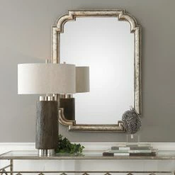 UTTERMOST SHANTI DISTRESSED ANTIQUE SILVERLEAF MIRROR