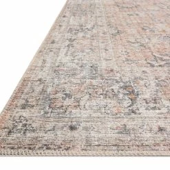 LOLOI EDITH VINTAGE PRINT RUG: GRAY, APRICOT