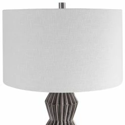 UTTERMOST SMOKED GEOMETRIC CERAMIC TABLE LAMP Lighting