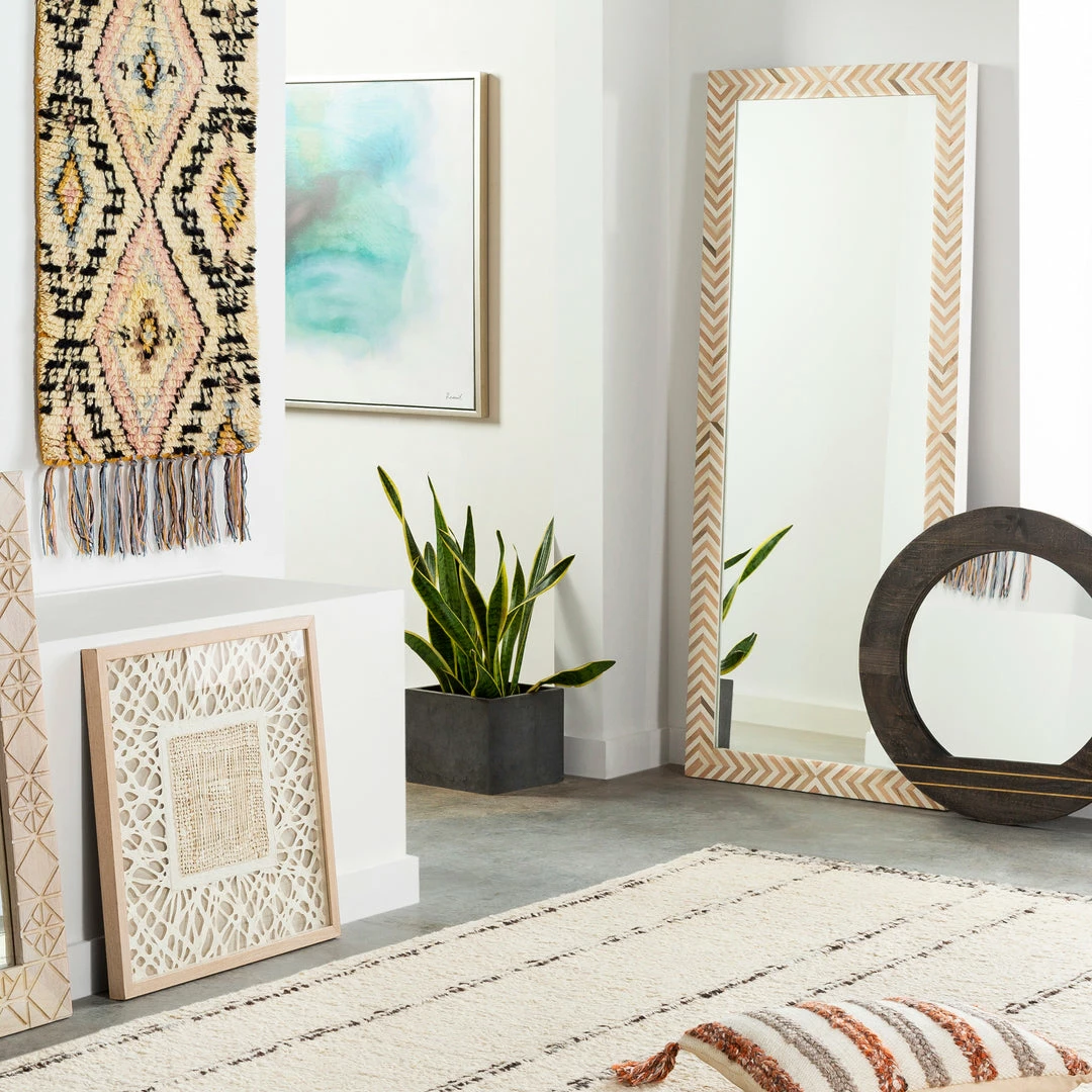 Flash Sale 👍 SURYA Mirrors SOCAL CHEVRON STRIPED FLOOR MIRROR 🎁 2 SURYA Mirrors SOCAL CHEVRON STRIPED FLOOR MIRROR