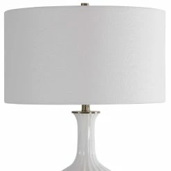 Wholesale 🥰 UTTERMOST STRAUSS GLOSS WHITE CERAMIC TABLE LAMP Lighting 😀 8 UTTERMOST STRAUSS GLOSS WHITE CERAMIC TABLE LAMP Lighting