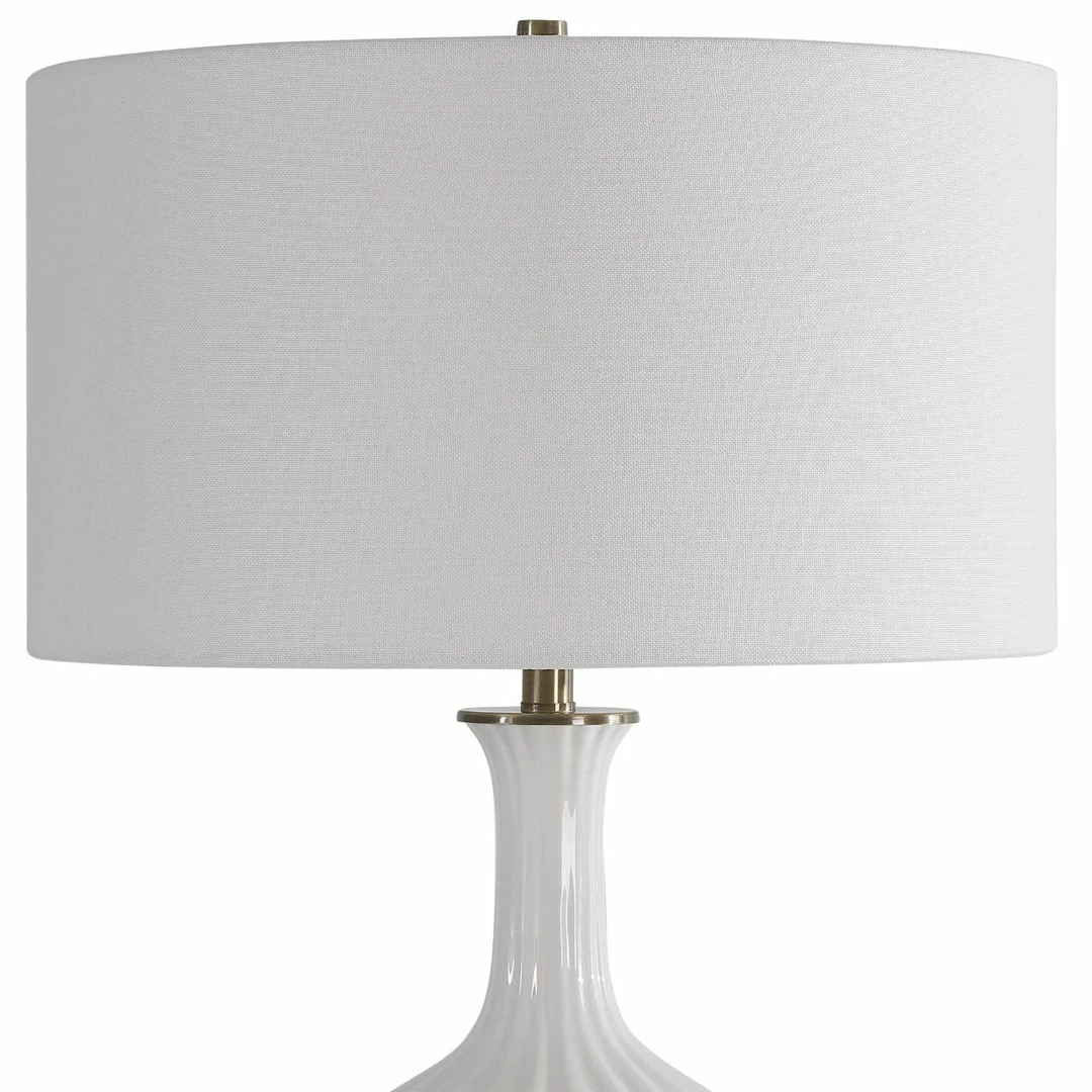 Wholesale 🥰 UTTERMOST STRAUSS GLOSS WHITE CERAMIC TABLE LAMP Lighting 😀 3 UTTERMOST STRAUSS GLOSS WHITE CERAMIC TABLE LAMP Lighting