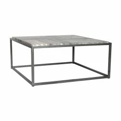 MOES SQUARE STRIATED GREY MARBLE TOP COFFEE TABLE