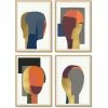 L ART Wall Art "SILHOUETTE" GOLD EMBELLISHED GLASS FRAMED ART SERIES