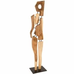 PHILLIPS COLLECTION JACK & JILL CHAMCHA WOOD SCULPTURE