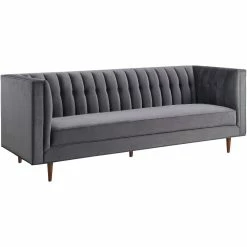 TOV Living Room SEBASTIAN TUXEDO VELVET SOFA