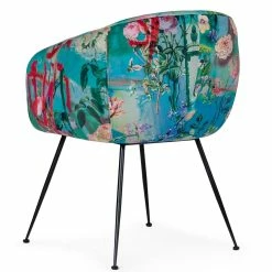 VIG TROPICAL PRINT VELVET DINING CHAIR