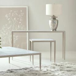 HOOKER ZELLA VENETIAN MARBLE TOP CONSOLE TABLE