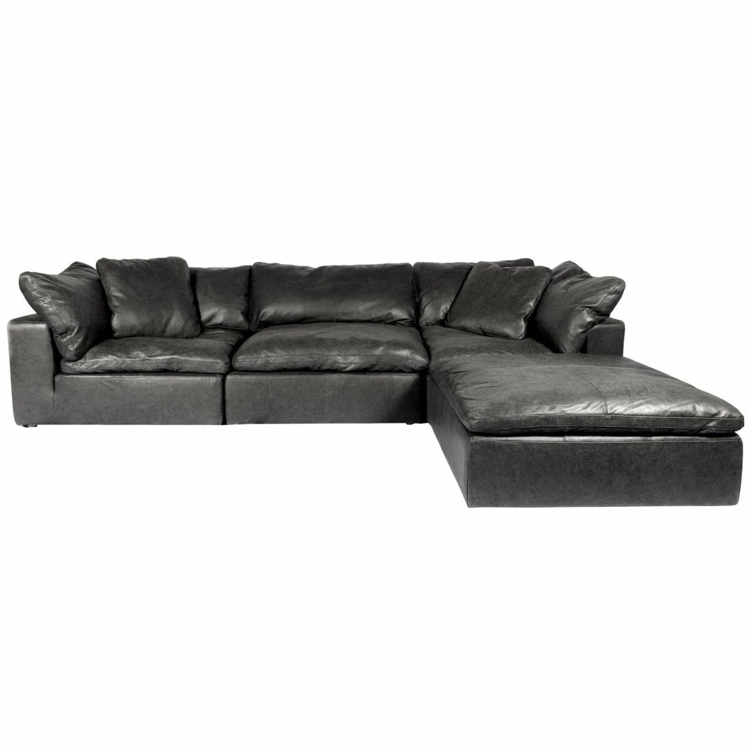 Best Sale π MOES Furniture CLAY MODULAR NUBUCK BLACK LEATHER SECTIONAL π 3 MOES Furniture CLAY MODULAR NUBUCK BLACK LEATHER SECTIONAL