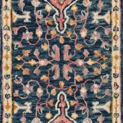 LOLOI ZHARAH 01 HOOKED WOOL RUG: NAVY MULTI