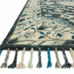 LOLOI ZHARAH 02 HOOKED WOOL RUG: TEAL