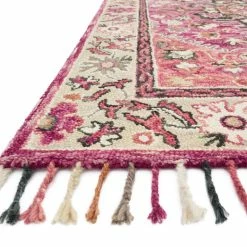 LOLOI ZHARAH 05 HOOKED WOOL RUG: RASPBERRY