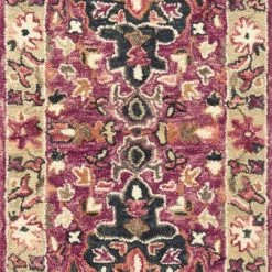 LOLOI ZHARAH 05 HOOKED WOOL RUG: RASPBERRY