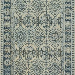 LOLOI ZHARAH 09 HOOKED WOOL RUG: MIST, BLUE
