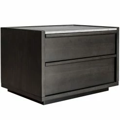 MOES MASON ACACIA WOOD + MARBLE TOP NIGHTSTAND