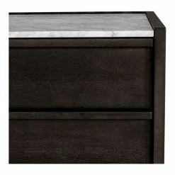 MOES MASON ACACIA WOOD + MARBLE TOP NIGHTSTAND