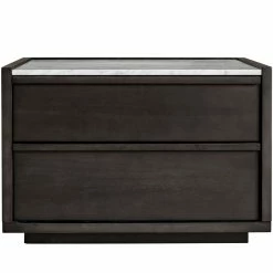 MOES MASON ACACIA WOOD + MARBLE TOP NIGHTSTAND