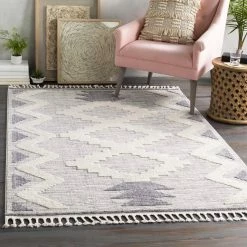 SURYA ABIRI GRAY + IVORY TEXTURED PILE RUG