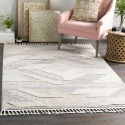 SURYA ABRI GRAY + SAND TEXTURED PILE RUG