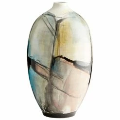 CYAN Pillows + Decor ABSTRACT SPRING PAINTED CERAMIC VASE