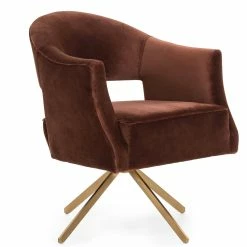FOUR HANDS ADARA AUBURN VELVET SWIVEL CHAIR Furniture