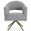 FOUR HANDS ADARA KNOLL DOVE BOUCLE SWIVEL CHAIR