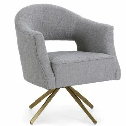 FOUR HANDS ADARA KNOLL DOVE BOUCLE SWIVEL CHAIR