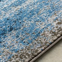 SURYA DAMON RUG: INDIGO, ASH