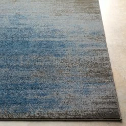 SURYA DAMON RUG: INDIGO, ASH