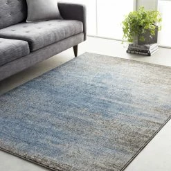SURYA DAMON RUG: INDIGO, ASH