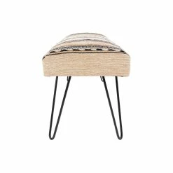 SURYA ADOBE COTTON KILIM BENCH: LIGHT CAMEL