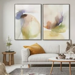 L ART "AFTERGLOW II" METALLIC GOLD EMBELLISHED CANVAS ART