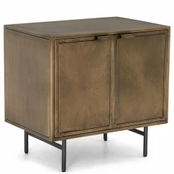 FOUR HANDS AGED BRASS SUNBURST NIGHTSTAND Furniture