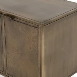 FOUR HANDS AGED BRASS SUNBURST NIGHTSTAND Furniture