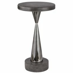 UTTERMOST AGED CONCRETE + BLACK NICKEL ACCENT TABLE Furniture