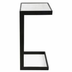 UTTERMOST Furniture AGED IRON MIRROR TOP C-TABLE