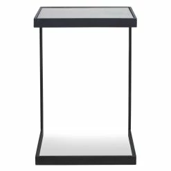 UTTERMOST Furniture AGED IRON MIRROR TOP C-TABLE