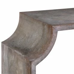 UTTERMOST AGED ZINC SCROLL CONSOLE