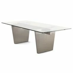 NUEVO Kitchen + Dining AIDEN GLASS TOP DINING TABLE