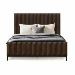 DOVETAIL Bedroom ALDWELL DARK WOOD PANEL BED