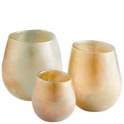 CYAN AMBER SCAVO IRIDESCENT BLUB VASE Pillows + Decor