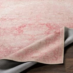 SURYA ABRIELLE VINTAGE PRINT FLAT RUG: ROSE