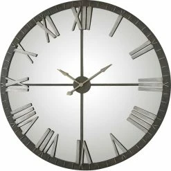 UTTERMOST AMOS 60" MIRRORED WALL CLOCK