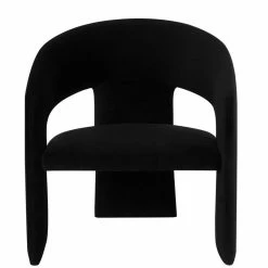 NUEVO ANISE BLACK VELVET VELOUR ACCENT CHAIR