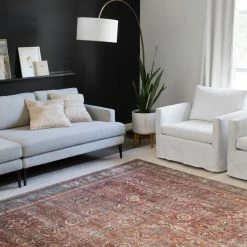 Flash Sale π LOLOI ANJALI VINTAGE PRINT FLAT RUG: BRICK, BLUE β 17 LOLOI ANJALI VINTAGE PRINT FLAT RUG: BRICK, BLUE