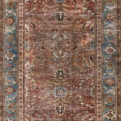 Flash Sale π LOLOI ANJALI VINTAGE PRINT FLAT RUG: BRICK, BLUE β 19 LOLOI ANJALI VINTAGE PRINT FLAT RUG: BRICK, BLUE