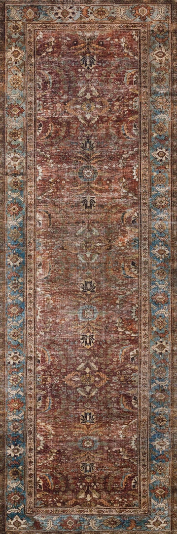 Flash Sale π LOLOI ANJALI VINTAGE PRINT FLAT RUG: BRICK, BLUE β 9 LOLOI ANJALI VINTAGE PRINT FLAT RUG: BRICK, BLUE