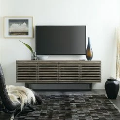 HOOKER ANNEX CERUSED GREY OAK MEDIA CONSOLE