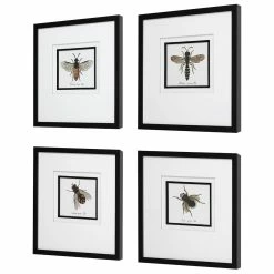 Outlet 🎁 UTTERMOST "ANTHOPHILA" GLASS FRAMED PRINTS | SET OF 4 ✨ 9 UTTERMOST